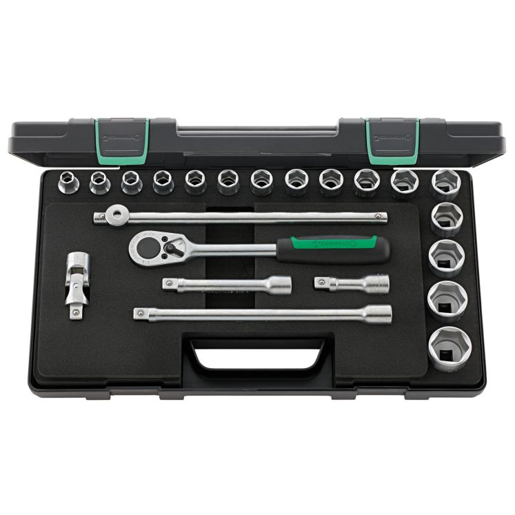 STAHLWILLE KIT DE CHAVES DE ROQUETE HEXAGONAIS EM CAIXA DE METAL  E4924