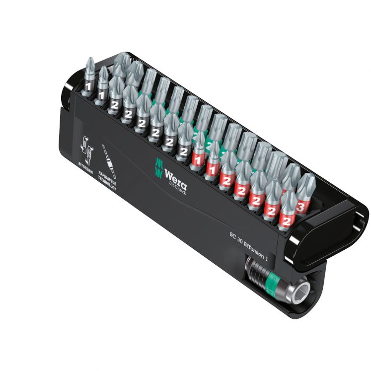 WERA KIT DE BITS BITORSION E SUPORTE DE ENCAIXE RÁPIDO E7586