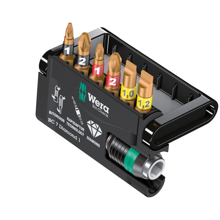 WERA KIT DE BITS BITORSION E SUPORTE DE ENCAIXE RÁPIDO E7590
