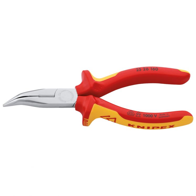 ALICATE PONTA MEIA REDONDA CURVADA VDE ISOLADO 1000 VOLTS KNIPEX 26 26 200