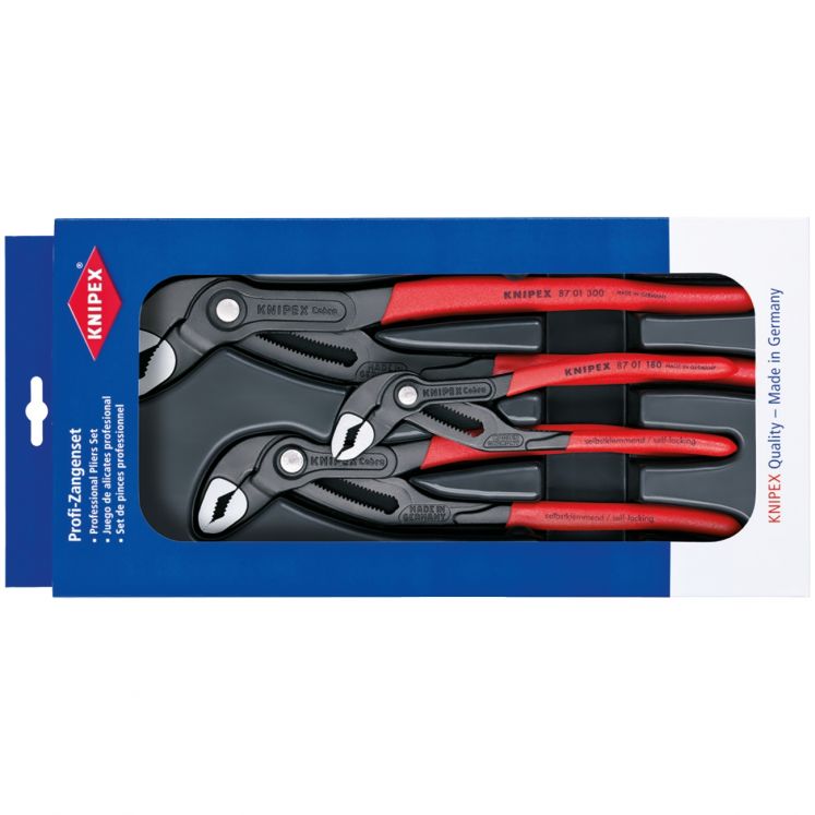 KIT DE ALICATES AJUSTÁVEIS PARA TUBOS E PORCAS - MODELO COBRA KNIPEX
