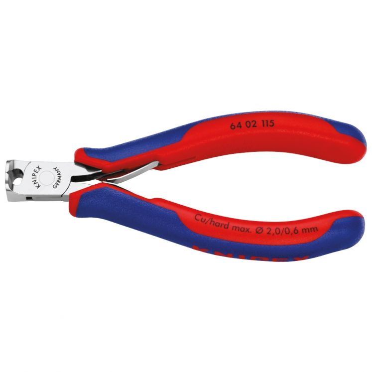 ALICATE DE CORTE 90° FRONTAL PARA ELECTRóNICA E MECâNICA FINA DIN ISO 9654 KNIPEX 64 02 115