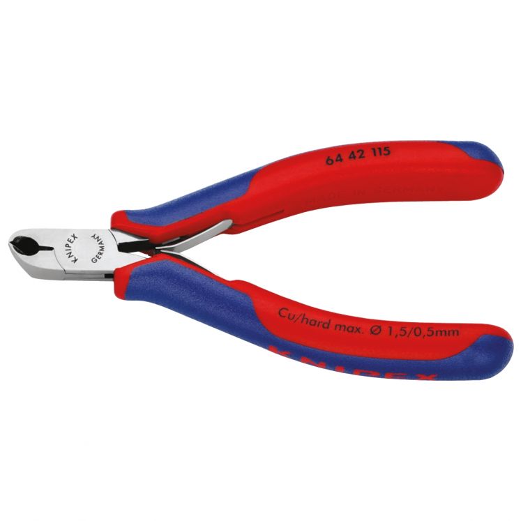 ALICATE DE CORTE 27° FRONTAL PARA ELECTRóNICA E MECâNICA FINA DIN ISO 9654 KNIPEX 64 42 115
