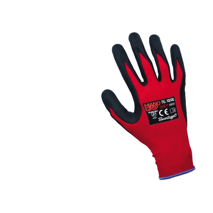 LUVAS EM NYLON/SPANDEX COM 2/4 EM ESPUMA DE NITRILO SANITIZADO K2324