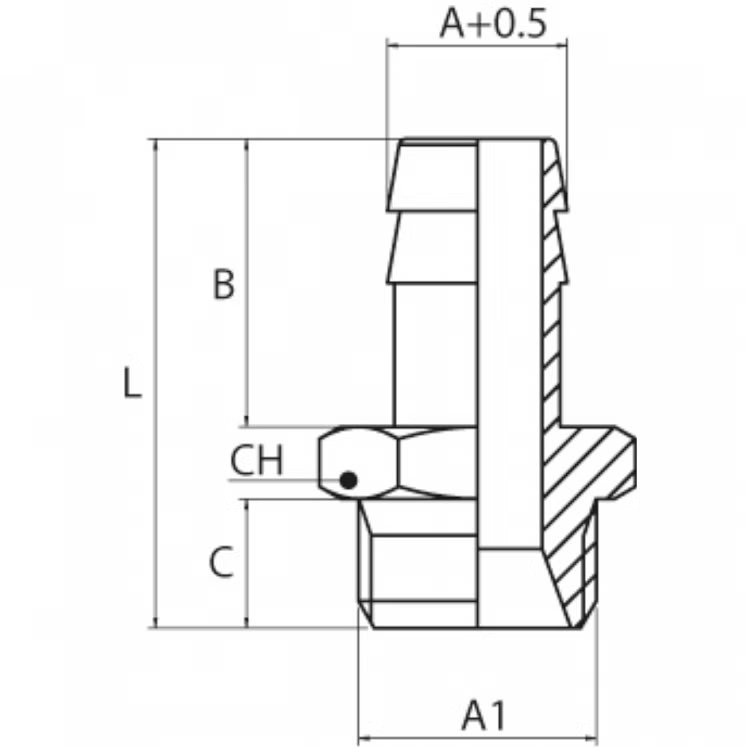 AIGNEP 3045 LIGAÇÃO MACHO PARA MANGUEIRA COM CABEÇA CÓNICA CILÍNDRICA