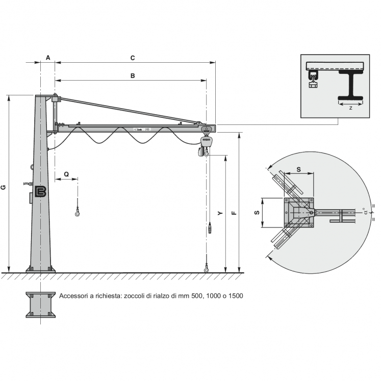 B-HANDLING M1020 GRUA JIB TC