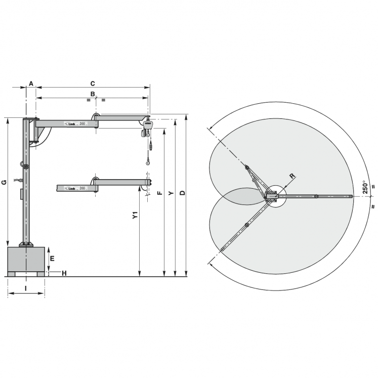 B-HANDLING M1045 GRUA MÓVEL COM BRAÇO ARTICULADO JIB ACHP/ACPP