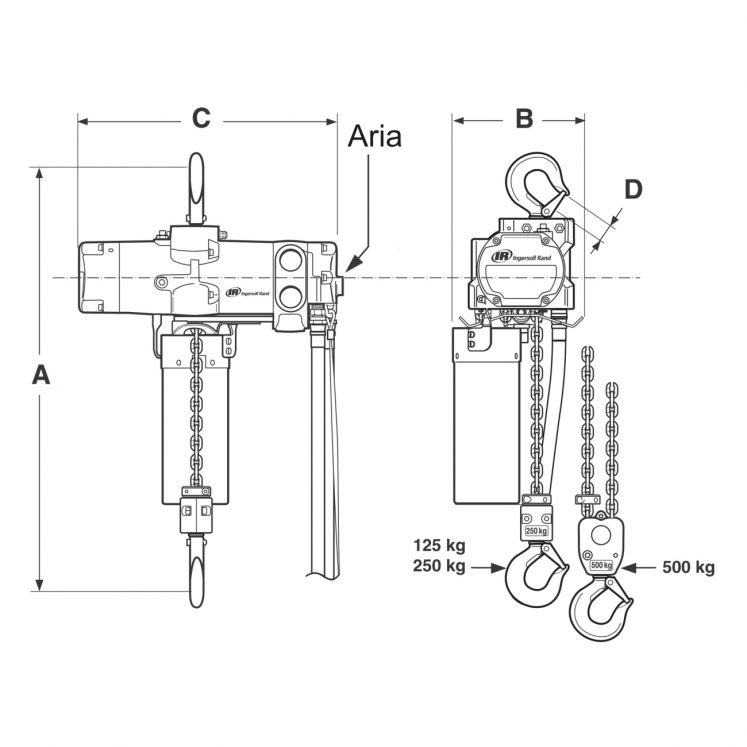 INGERSOLL RAND M4070 GRUA PNEUMÁTICA ATEX