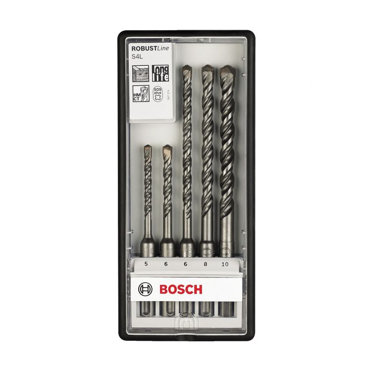 BOSCH N5306 KIT 5 BROCAS PARA ALVENARIA/CONCRETO COM QUATRO ESPIRAIS