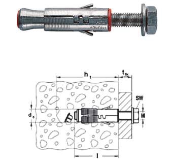 FISCHER N8220 BUCHA HEAVY DUTY SLM COM PARAFUSO TE 8,8