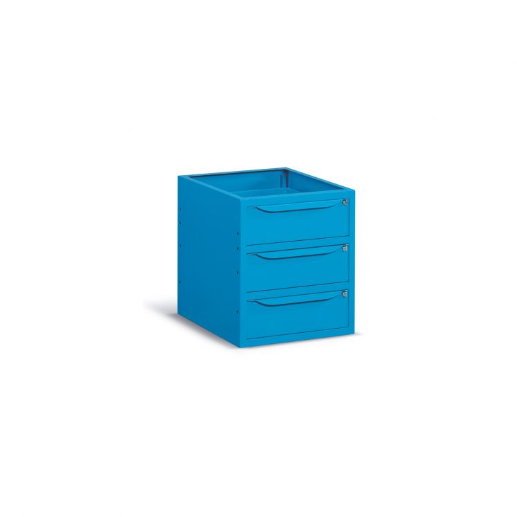 Módulo de 3 gavetas bancadas de trabalho, 500 x 607 x 570 mm P0041