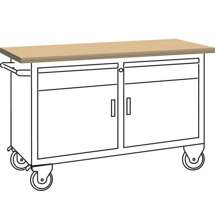 BANCADA DE TRABALHO COM RODAS E GAVETAS LISTA 41.506