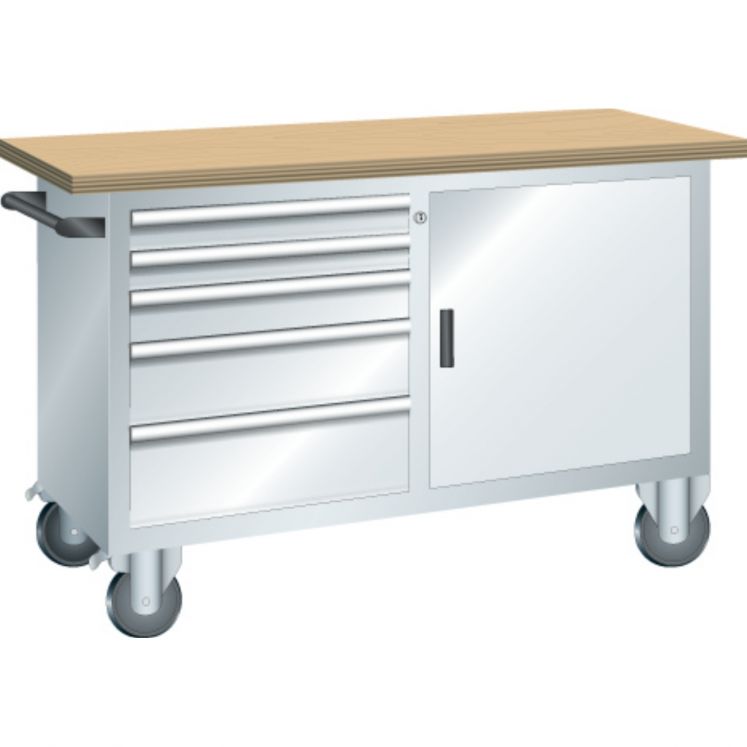 BANCADA DE TRABALHO COM RODAS E GAVETAS LISTA 41.506
