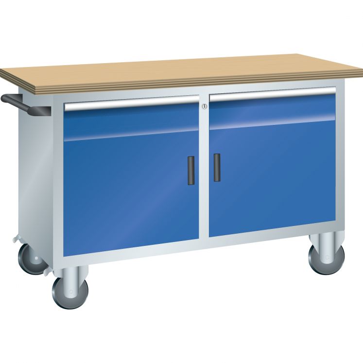 BANCADA DE TRABALHO COM RODAS E GAVETAS LISTA 41.506