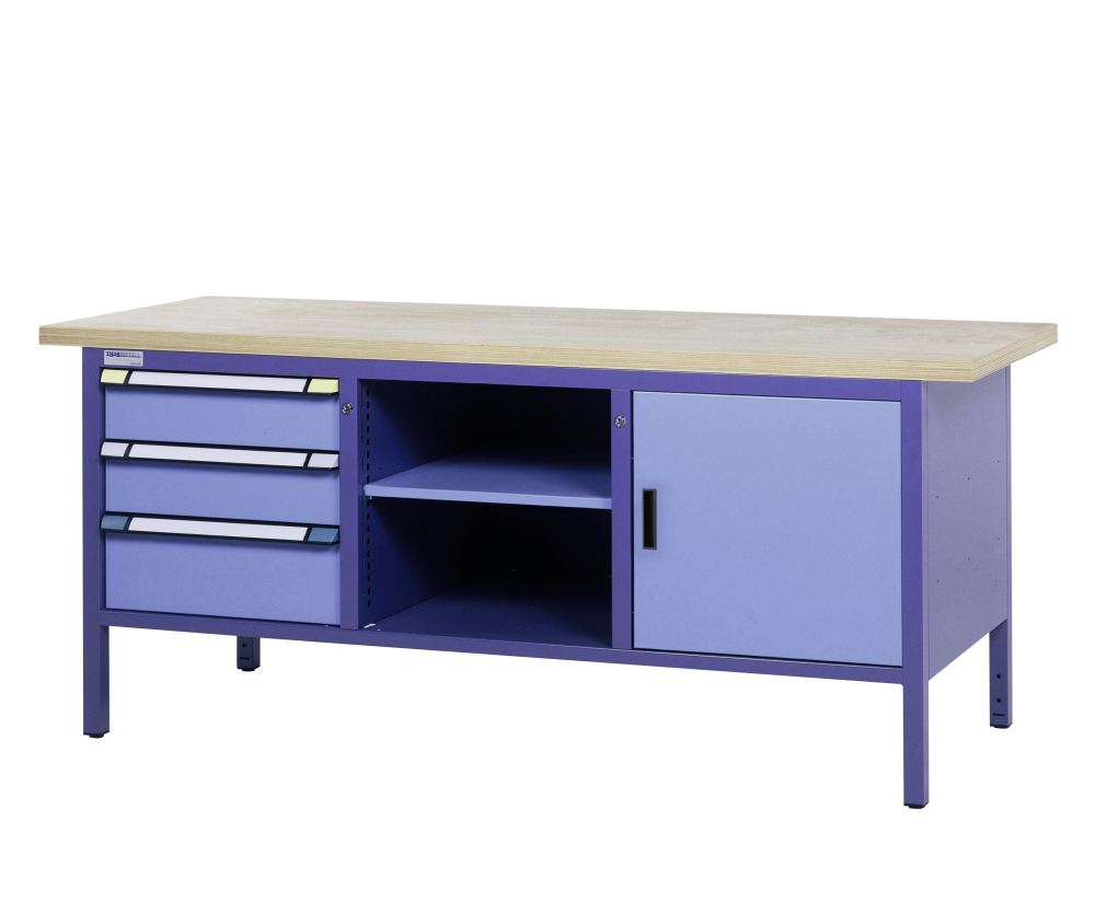 THURMETALL BANCADA DE TRABALHO 3 GAVETAS, 1 PRATELEIRA, 1 PORTA