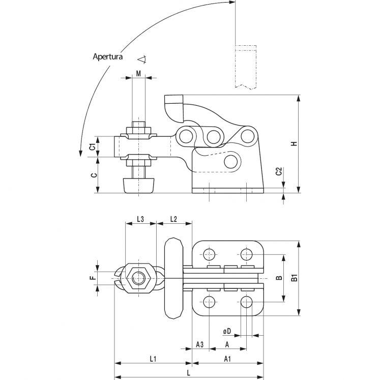 DESTACO N8358 GRAMPO RÁPIDO HORIZONTAL