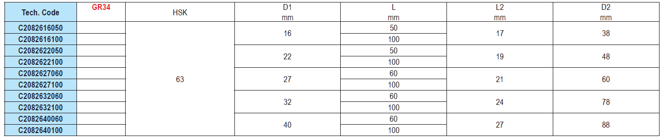 PORTA FRESAS DE ARRASTE FIXO DIN 69893 HSK A  EROGLU C2082