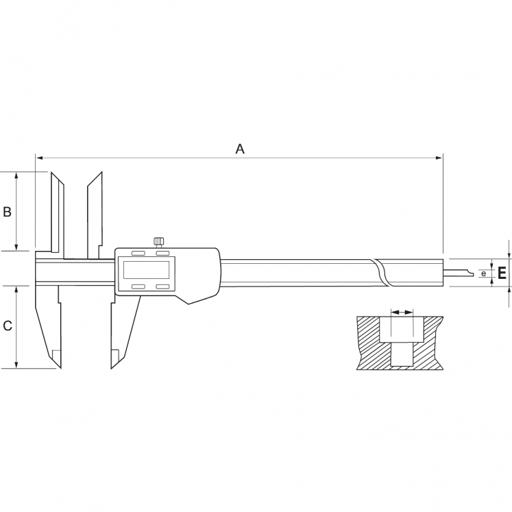 ALPA D0061 AA102 PAQUIMETRO DIGITAL PONTAS LONGAS