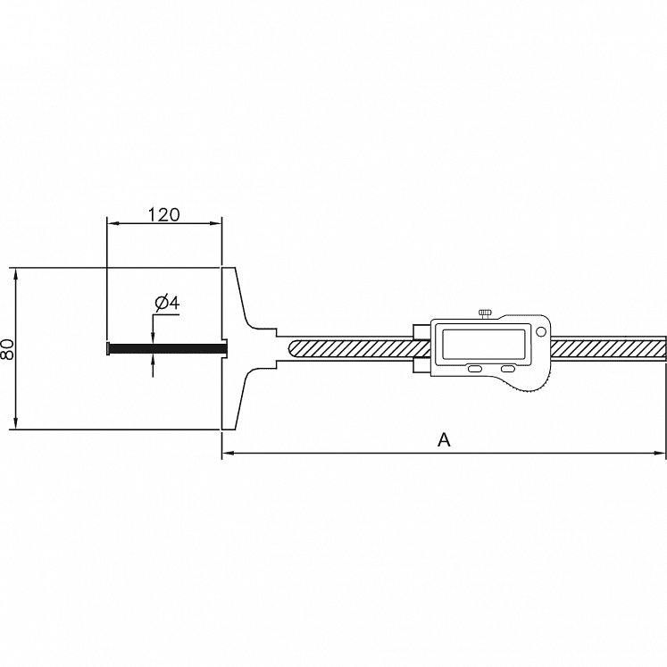 ALPA Paquímetro Profundidade Digital para Pequenos Furos IP67