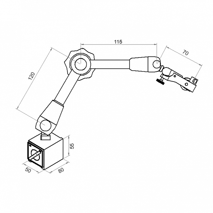 ALPA CD018 BASE MAGNÉTICA DE COMPARADORES DE RÓTULA LONGA