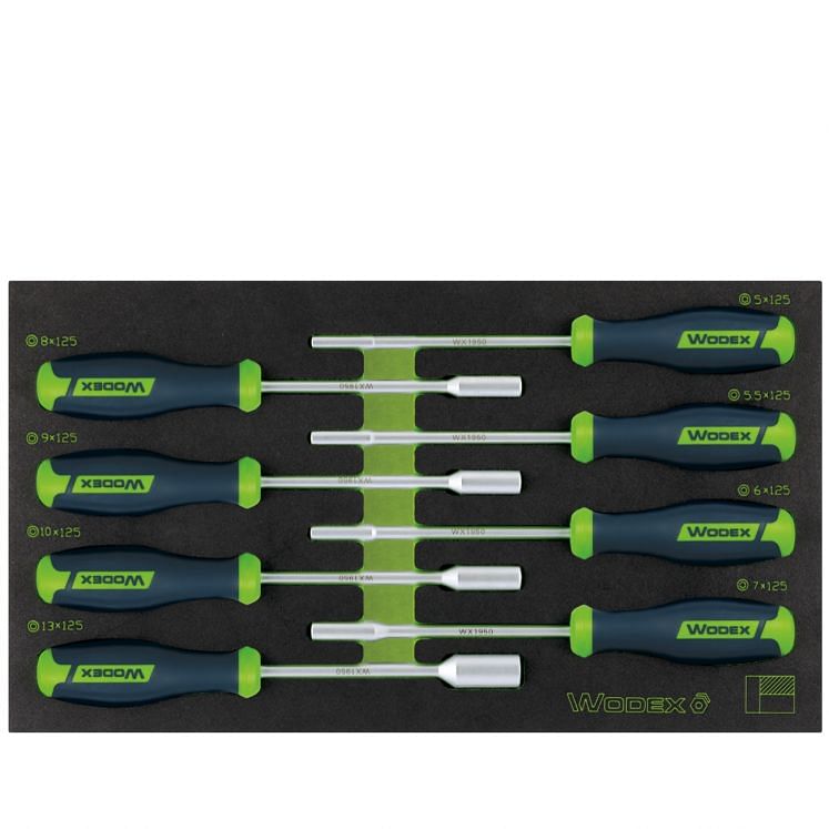 WODEX CONJUNTO DE CHAVES DE ROQUETE, EM TABULEIRO DE ESPUMA