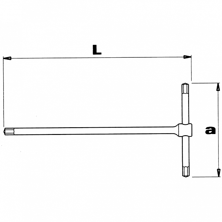 JOGO DE CHAVES EM T MACHO HEXAGONAL COM BARRA DESLIZANTE