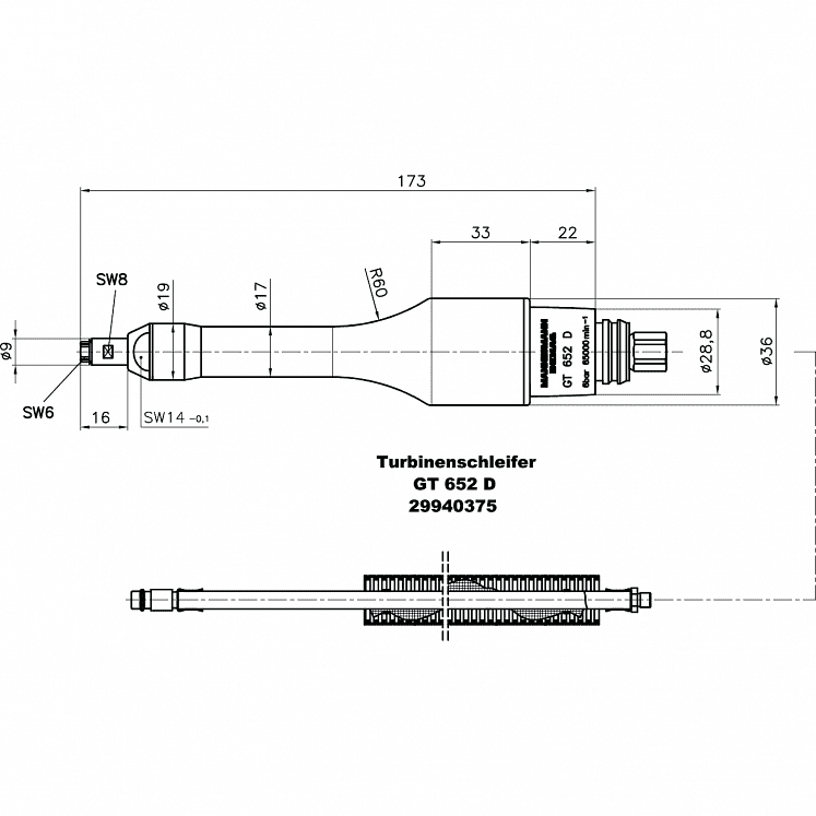 MANNESMANN DEMAG L1210 GT652 RETIFICADORA PNEUMÁTICA