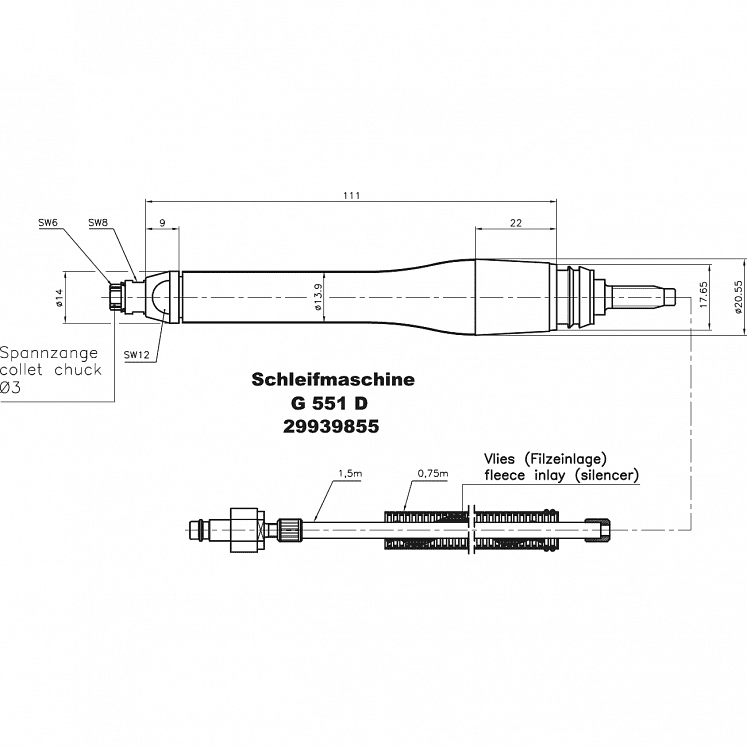 MANNESMANN DEMAG L1220 G551D RETIFICADORA PNEUMÁTICA