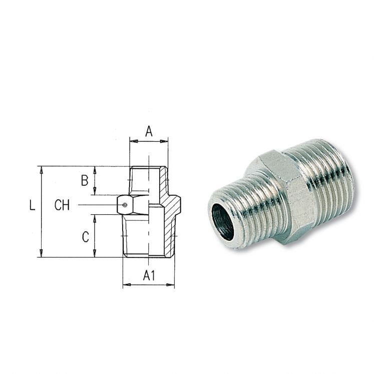 AIGNEP L5105 NIPPLE REDUTOR ROSCADO OT UNI EN 12164/5 CW 614 / 7N