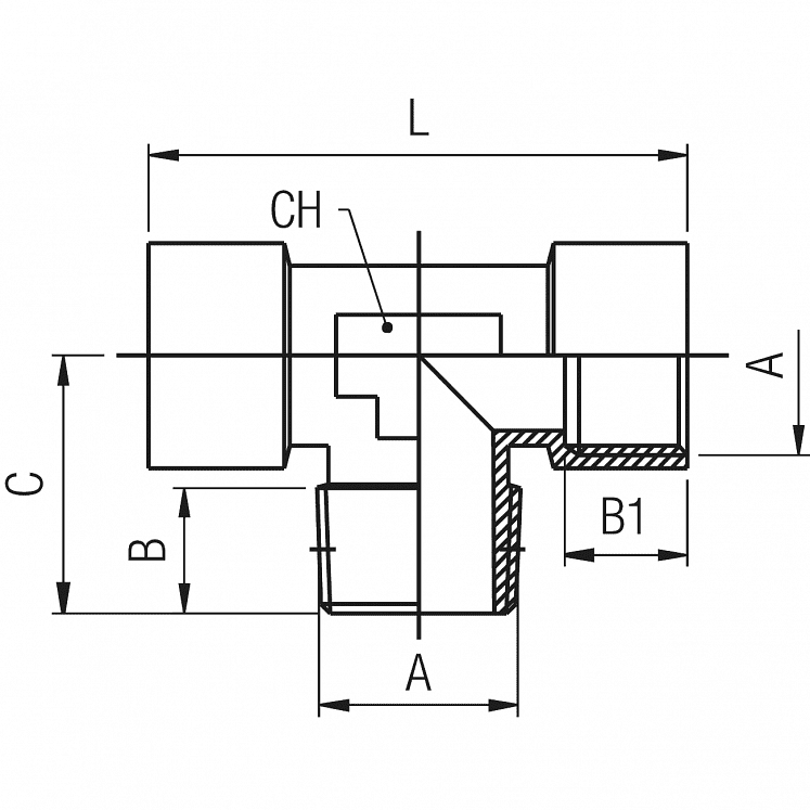 RACORES EN L FÊMEA-FÊMEA COM ROSCADO CILÍNDRICO