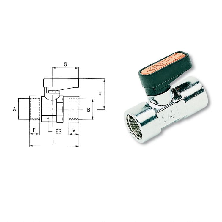 AIGNEP 6400 L5300 VÁLVULA DE ESFERA, ROSCA CILINDRICA FÊMEA
