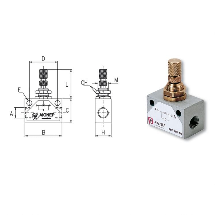 AIGNEP 8850 L5710 CONTROLADOR DE FLUXO UNIDIRECIONAL