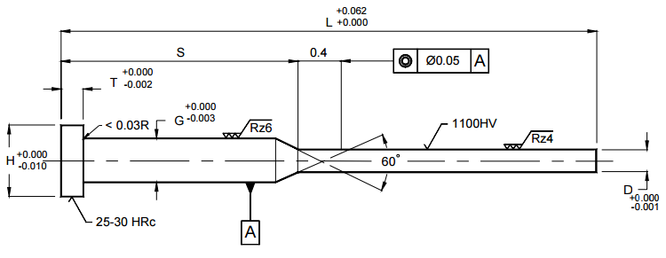 DIN 1530 Extrator Respigado Nitrurado Polegadas