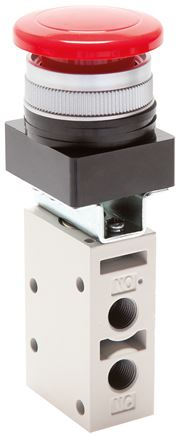 Válvulas ativadas por botão de 3 vias e interruptor rotativo G 1-8"(Ø 30 5), Série YMV300