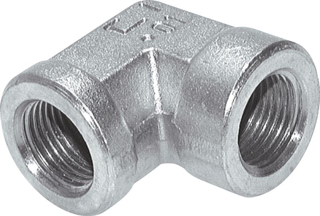 Ângulo de 90º com rosca fêmea, até 350 bar