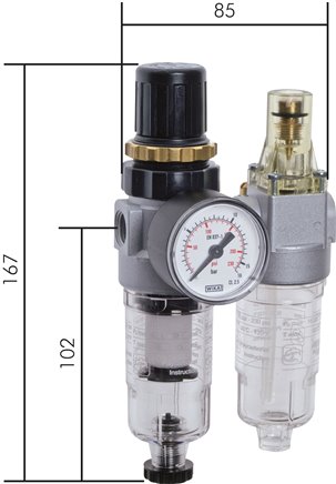 Unidades de ar de 2 partes -Mini, 350 l-min