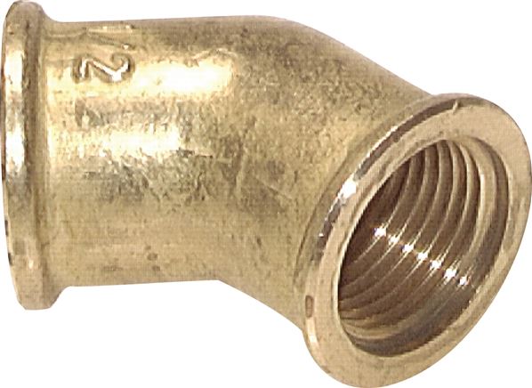 Ângulo 45º com rosca fêmea, até 25 bar