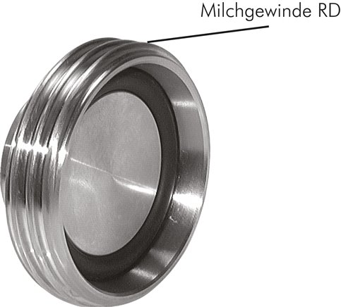 Conectores de extremidade de tubo roscado preto para bicos cônicos (rosca de laticínios), DIN 11851