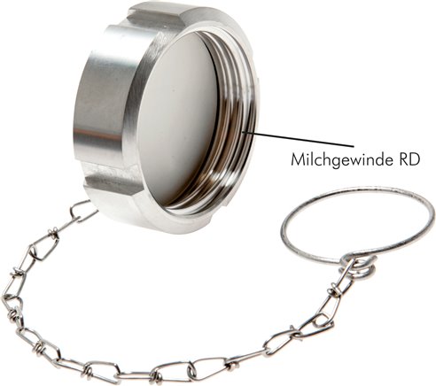 Porcas de tampa para extremidades roscadas (rosca de laticínios), DIN 11851