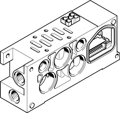 Placas de ligação para terminais de válvulas à norma ISO 5599-2