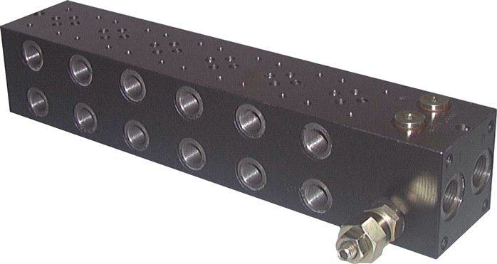 Placas de ligação com válvula limitadora de pressão para válvulas NG 6