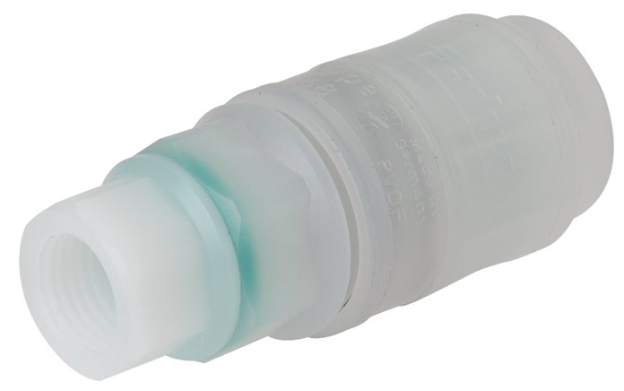 Soquetes de acoplamento feitos de POM - PVDF com conector roscado, NW 7,2