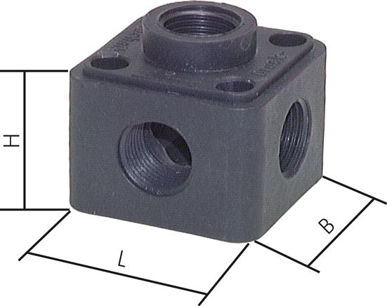 Distribuidor 5-X para canal de cabo, PN 10 (item descontinuado)