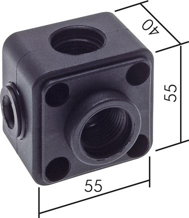 Distribuidor 5-X para canal de cabo, PN 10