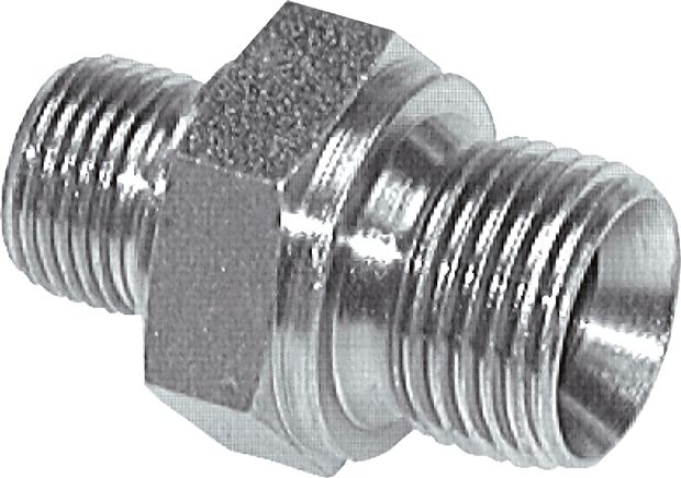 Bico duplo com rosca G (bico de mangueira cônica de 60º, macho), até 400 bar