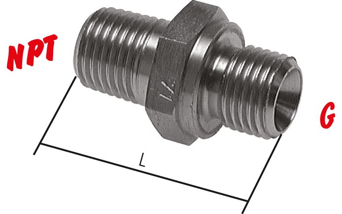 Bico duplo com roscas G - roscas NPT, PN 40