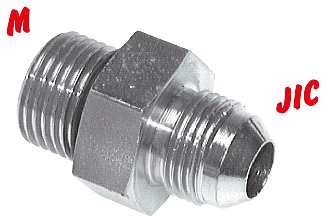 Bico duplo com rosca métrica - rosca JIC (macho), até 310 bar
