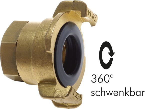 Acoplamentos rápidos de mangueira de jardim com rosca fêmea, rotativa, 40 mm