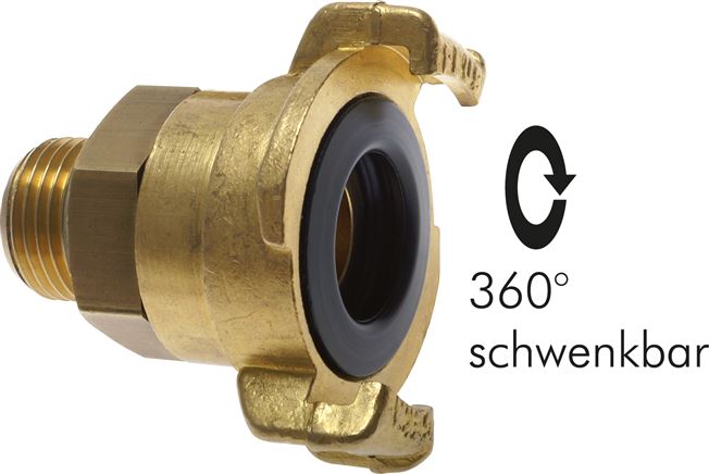 Acoplamentos rápidos de mangueira de jardim com rosca macho, rotativa, 40 mm