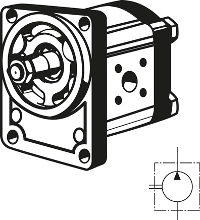 Bombas de engrenagem, sentido de rotação no sentido horário com flange Bosch maior, Tamanho 2